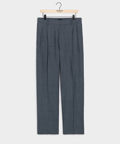 Todd Snyder Italian Linen-Wool Officer Trouser - Light Blue
