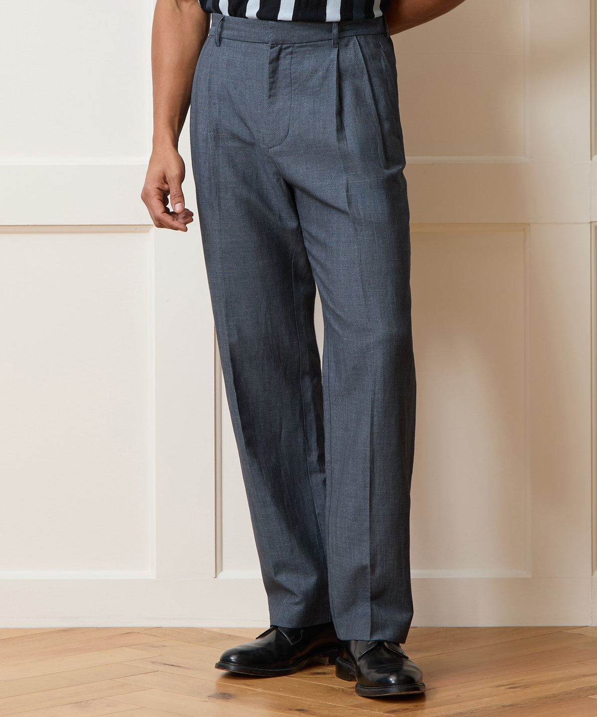 Todd Snyder Italian Linen-Wool Officer Trouser - Light Blue