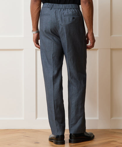Todd Snyder Italian Linen-Wool Officer Trouser - Light Blue