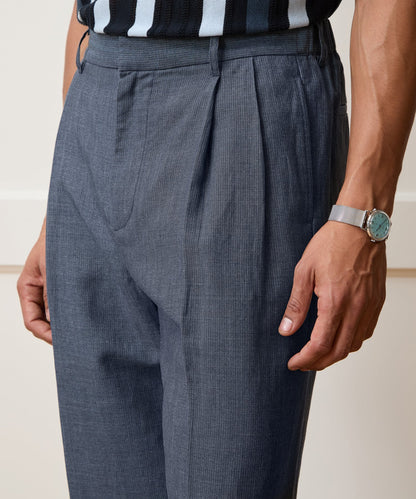 Todd Snyder Italian Linen-Wool Officer Trouser - Light Blue