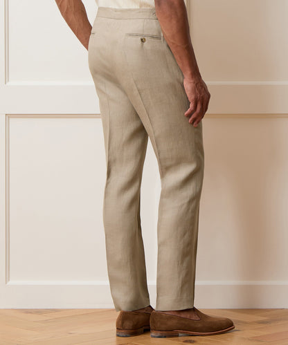 Todd Snyder Italian Linen Side Tab Trouser - Beige