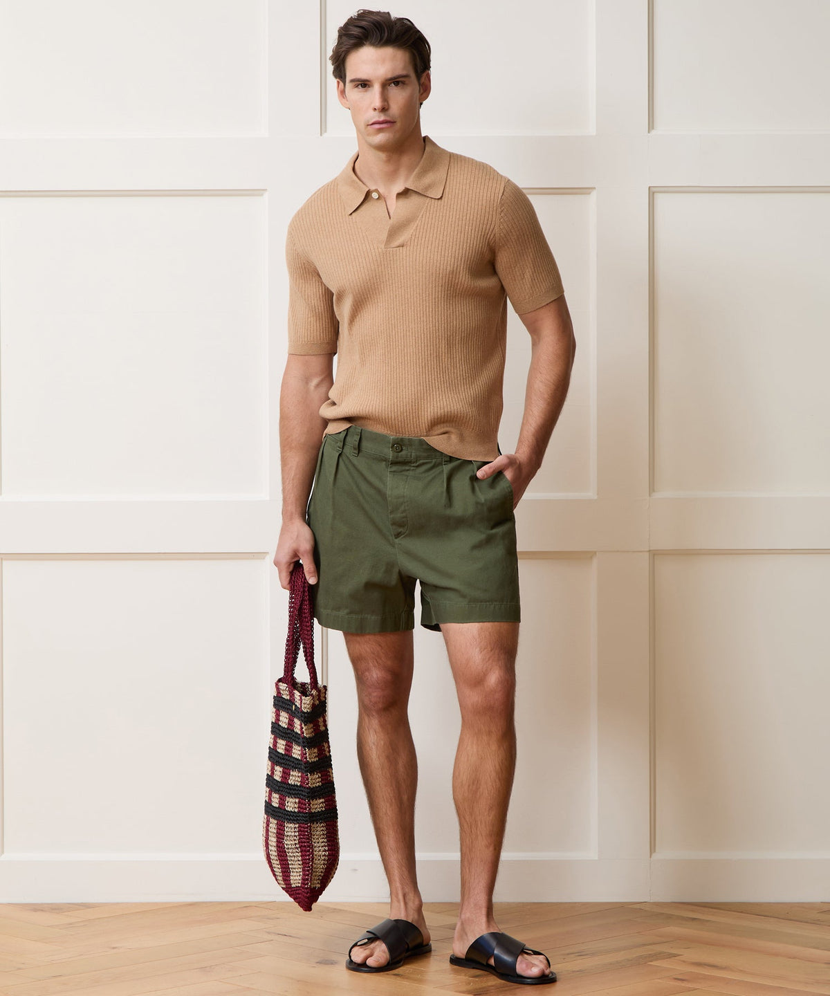 Todd Snyder 5" Cotton Officer Short - Olive