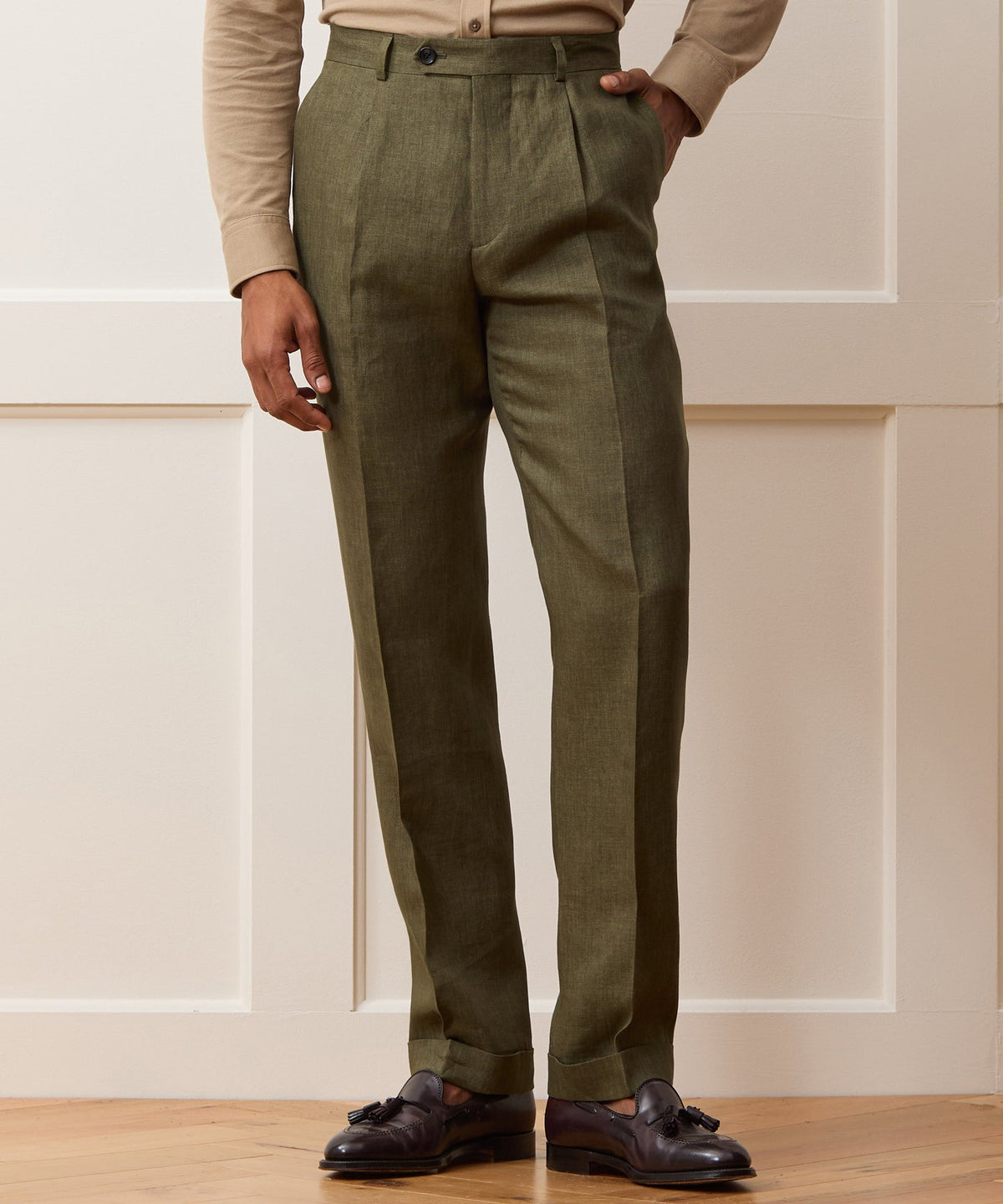 Todd Snyder Italian Linen Madison Trouser - Olive