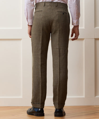Todd Snyder Italian Linen Houndstooth Madison Trouser - Tan