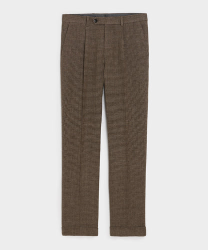 Todd Snyder Italian Linen Houndstooth Madison Trouser - Tan