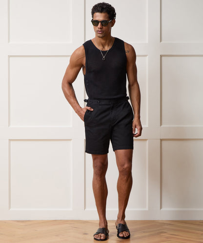 Todd Snyder 7" Cotton Side Tab Short - Black