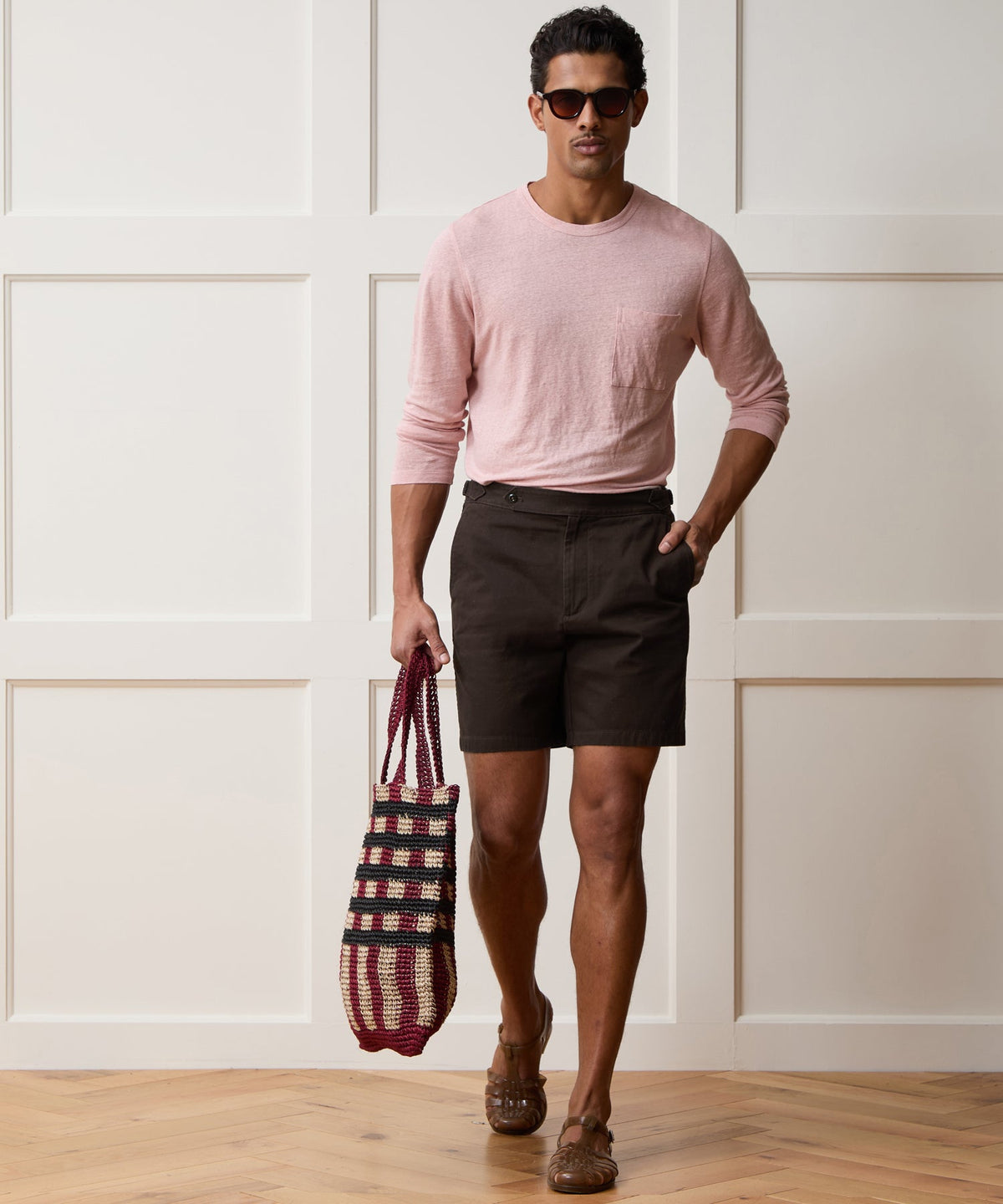 Todd Snyder 7" Cotton Side Tab Short - Dark Brown