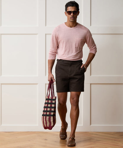 Todd Snyder 7" Cotton Side Tab Short - Dark Brown