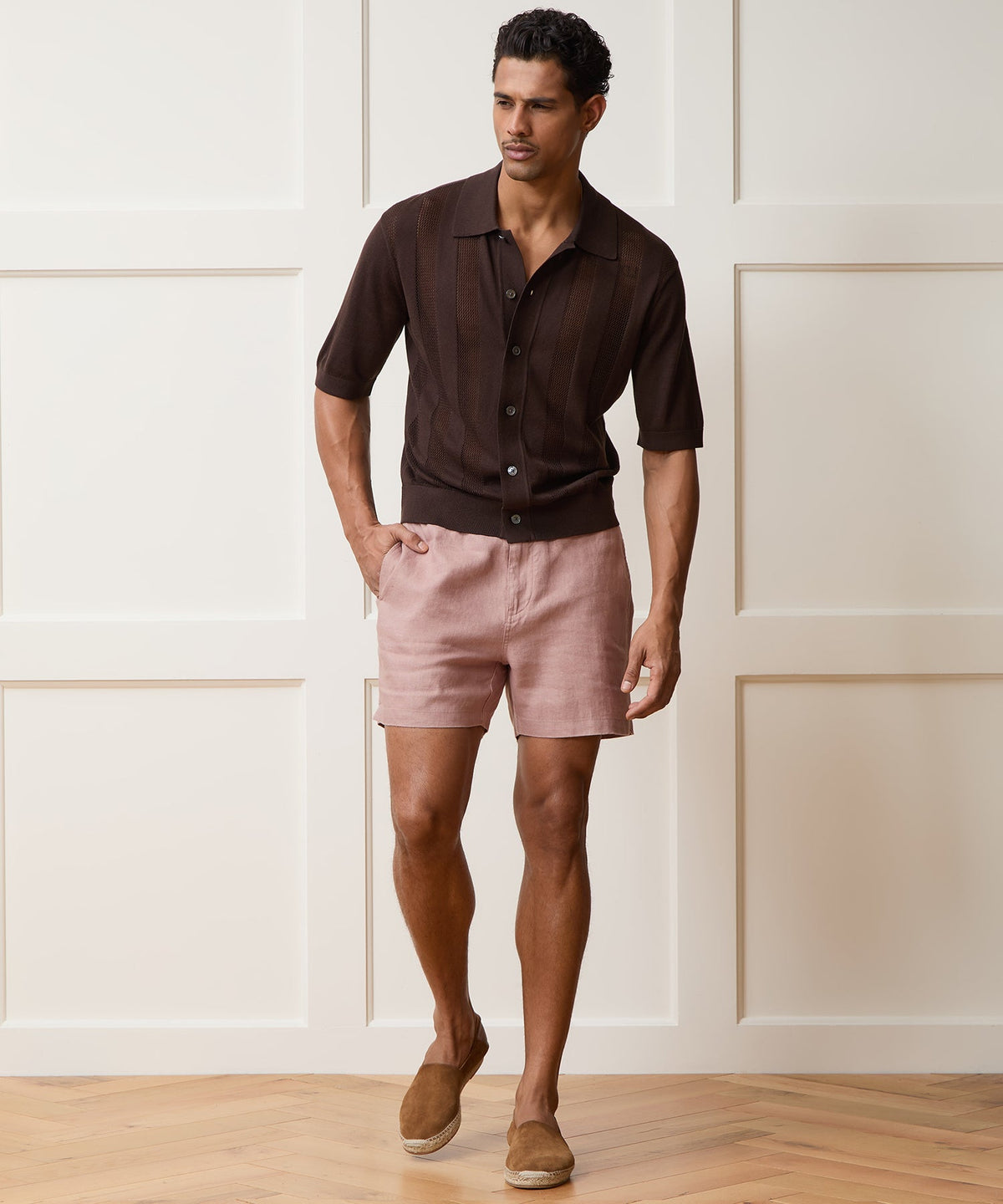 Todd Snyder 5" Linen Beachcomber Short - Rosy Tan