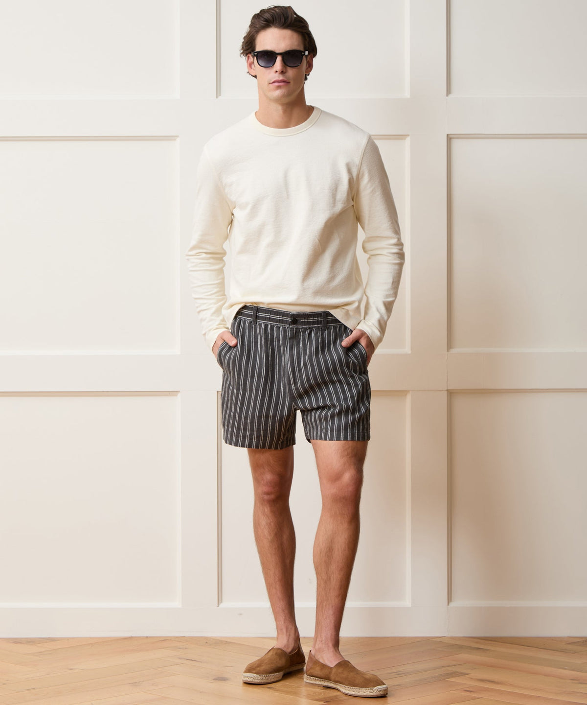 Todd Snyder 5" Linen Beachcomber Short - Black