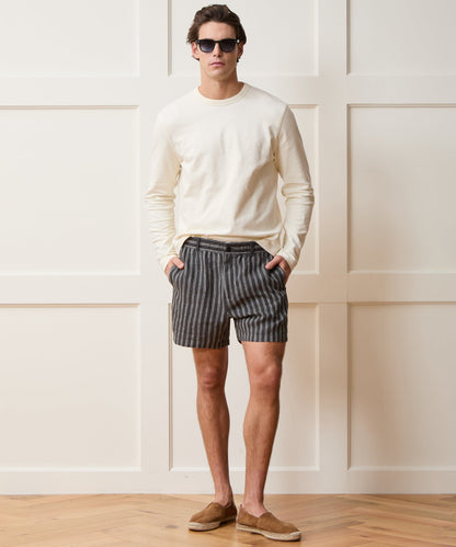 Todd Snyder 5" Linen Beachcomber Short - Black
