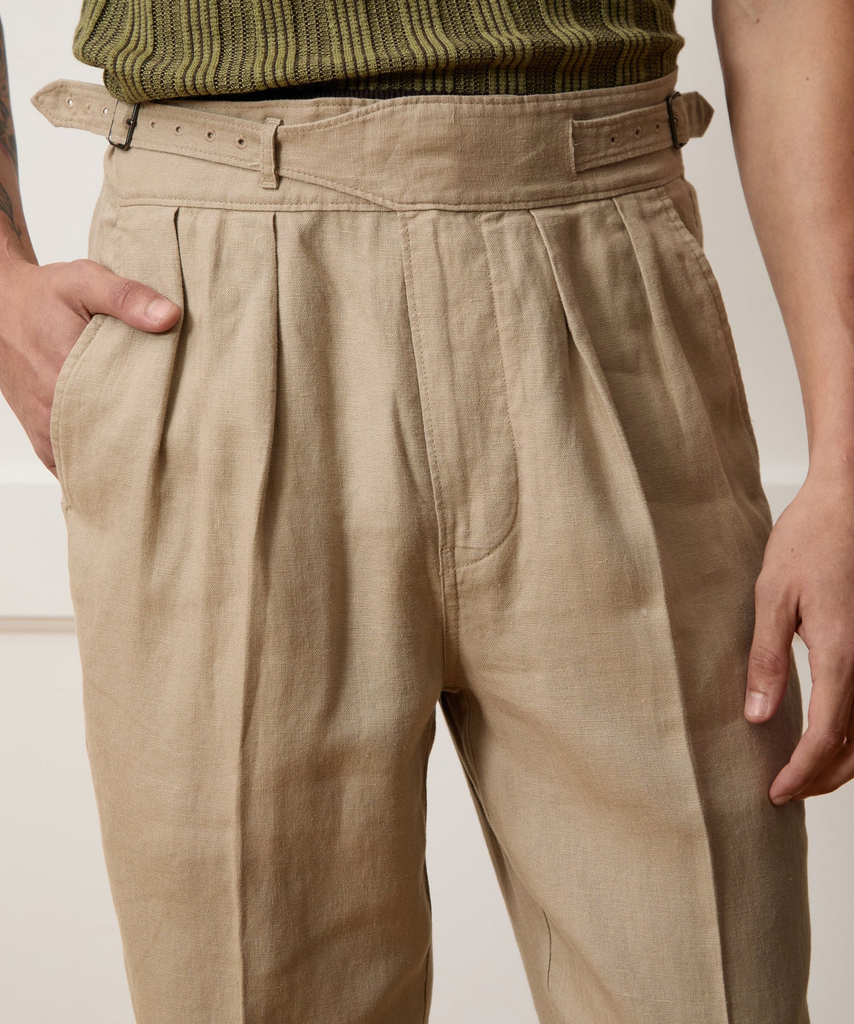 Todd Snyder Linen Gurkha Trouser - Beige