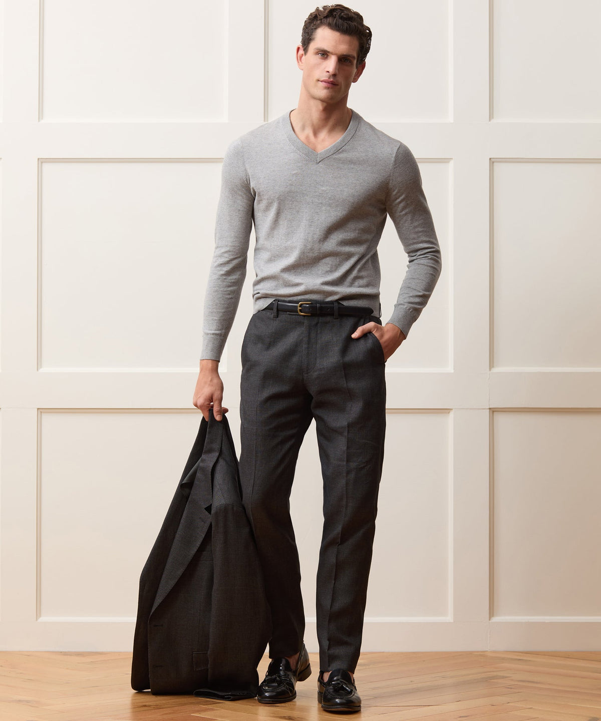 Todd Snyder Italian Cotton-Linen Sutton Trouser - Charcoal
