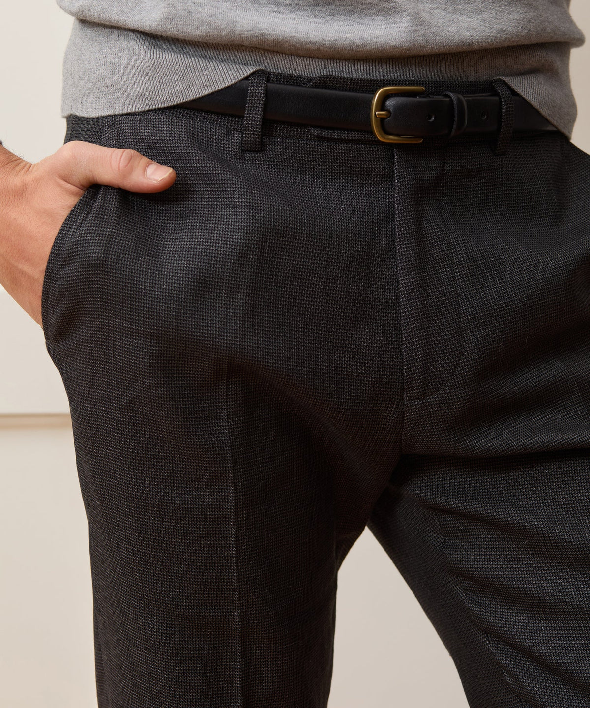 Todd Snyder Italian Cotton-Linen Sutton Trouser - Charcoal