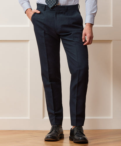 Todd Snyder Italian Cotton-Linen Pinstripe Sutton Trouser - Navy