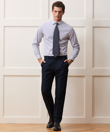 Todd Snyder Italian Cotton-Linen Pinstripe Sutton Trouser - Navy