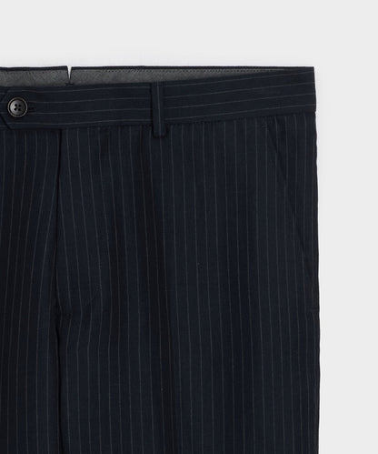 Todd Snyder Italian Cotton-Linen Pinstripe Sutton Trouser - Navy