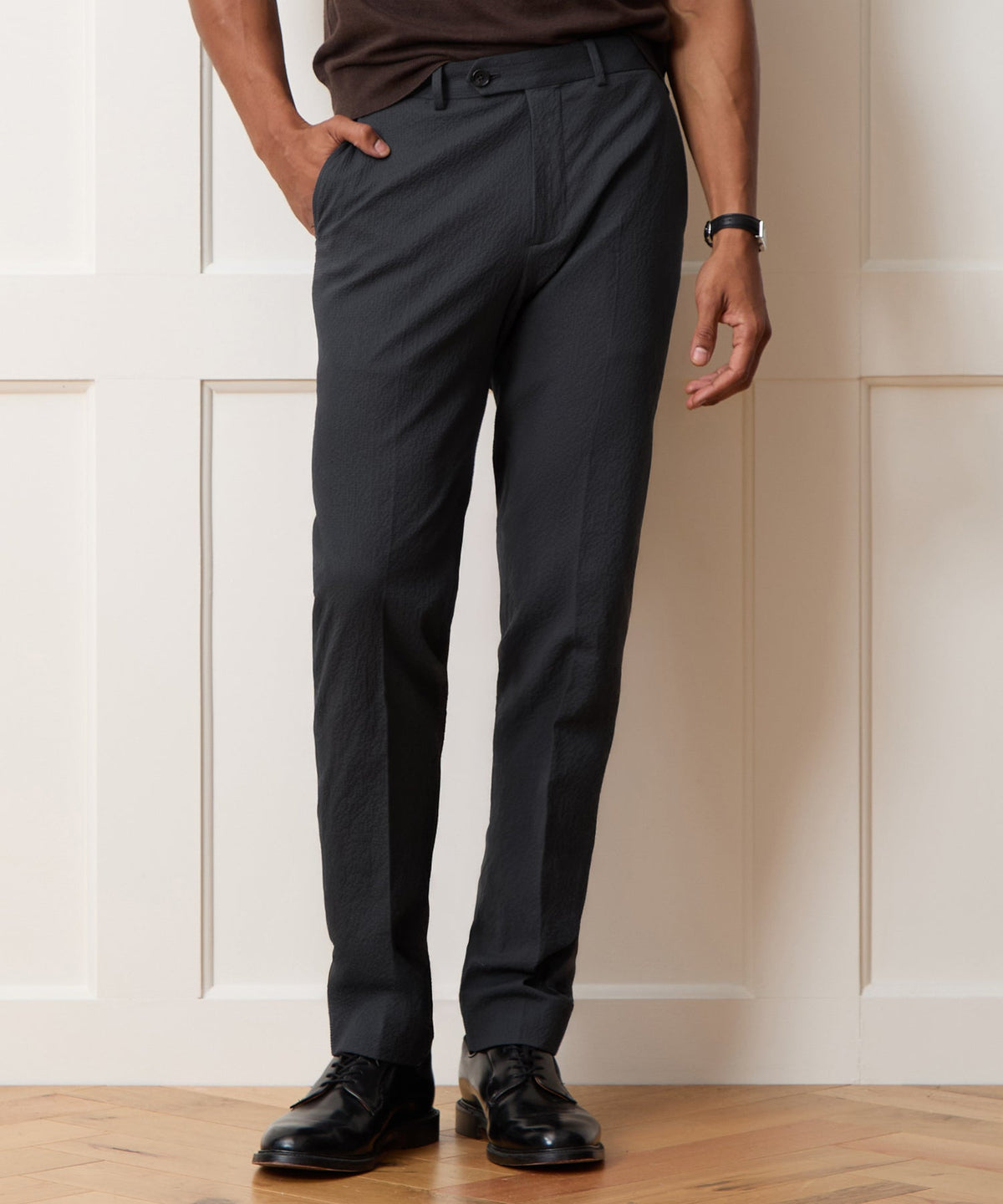 Todd Snyder Italian Seersucker Sutton Trouser - Obsidian
