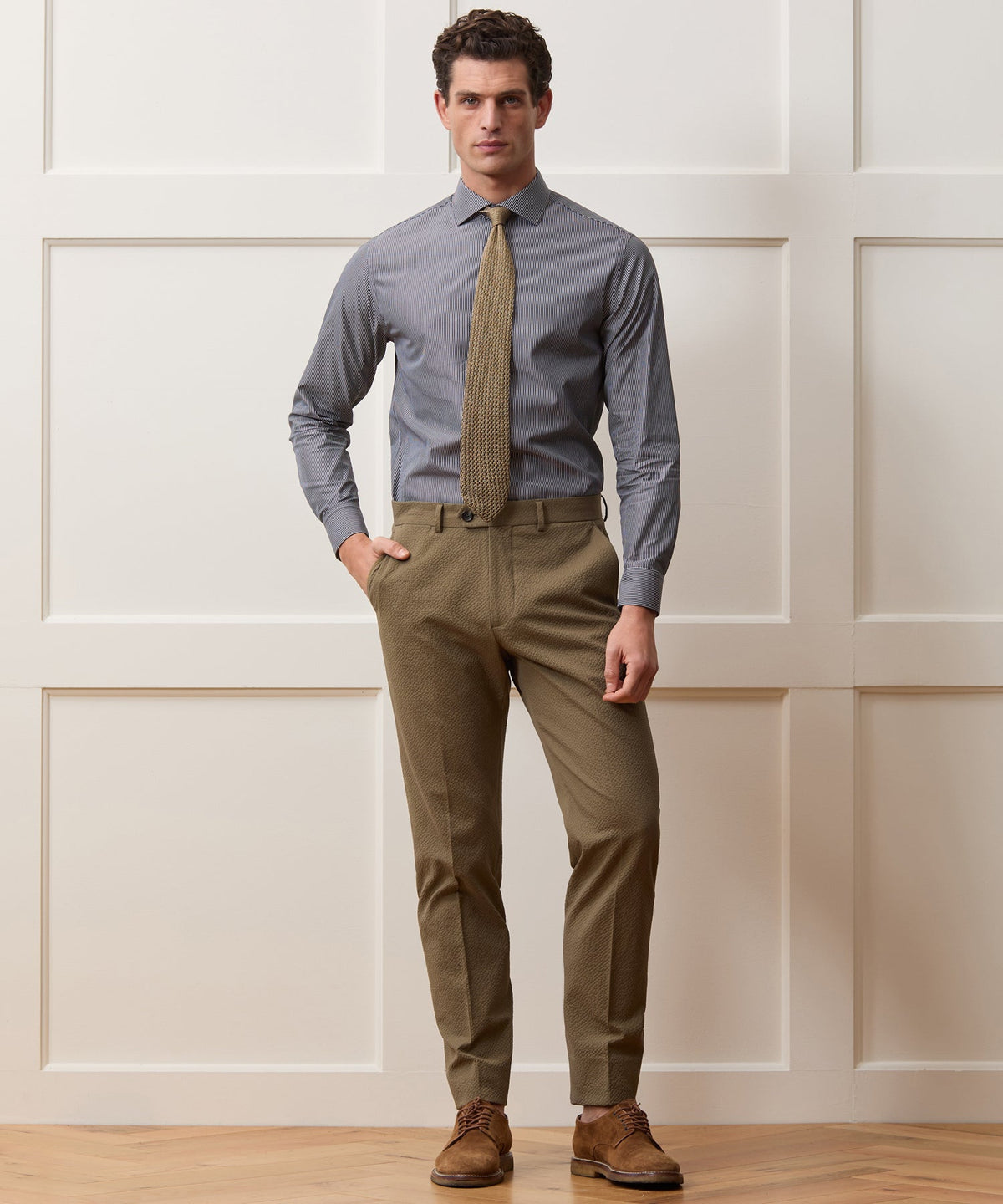 Todd Snyder Italian Seersucker Sutton Trouser - Tan