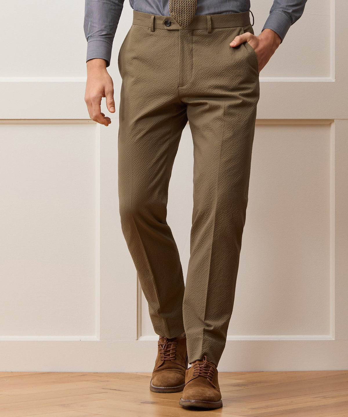 Todd Snyder Italian Seersucker Sutton Trouser - Tan