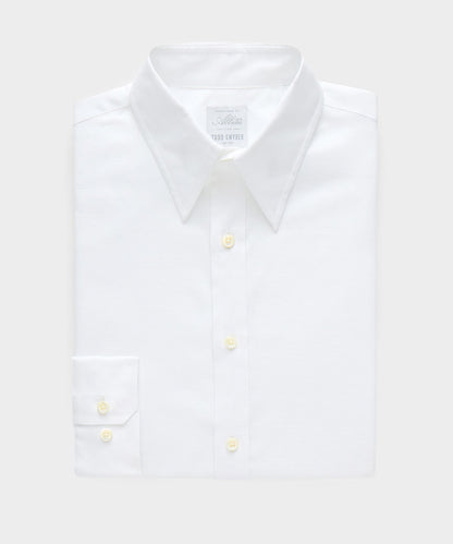 Todd Snyder Italian Cotton-Linen Long Point Collar Dress Shirt - White
