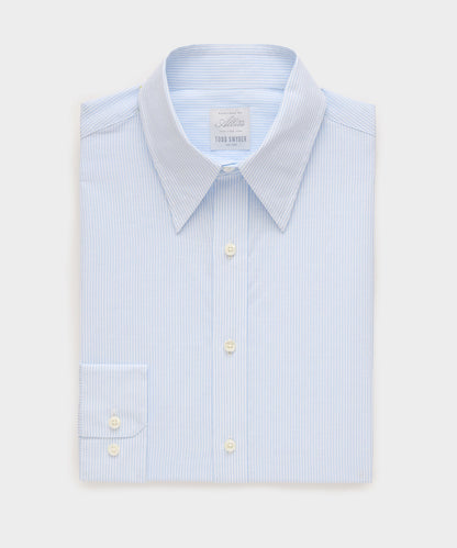 Todd Snyder Italian Cotton-Linen Long Point Collar Dress Shirt - Blue