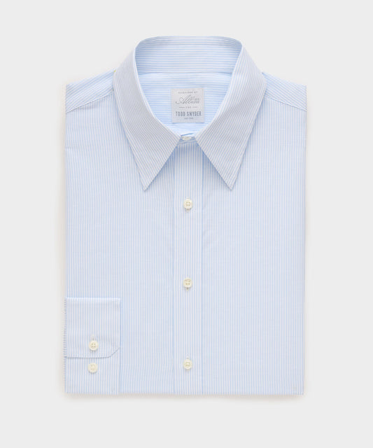 Todd Snyder Italian Cotton-Linen Long Point Collar Dress Shirt - Blue