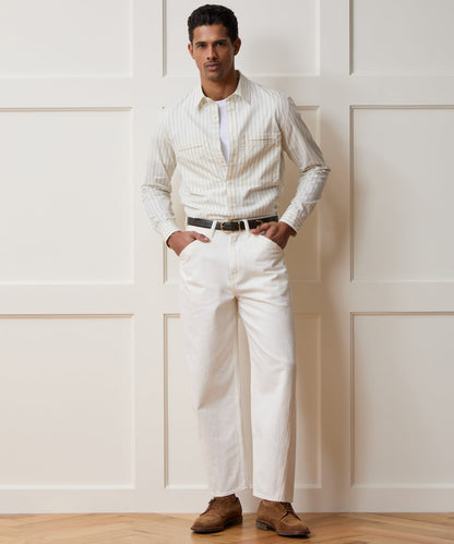Todd Snyder Poplin Utility Shirt - Ivory