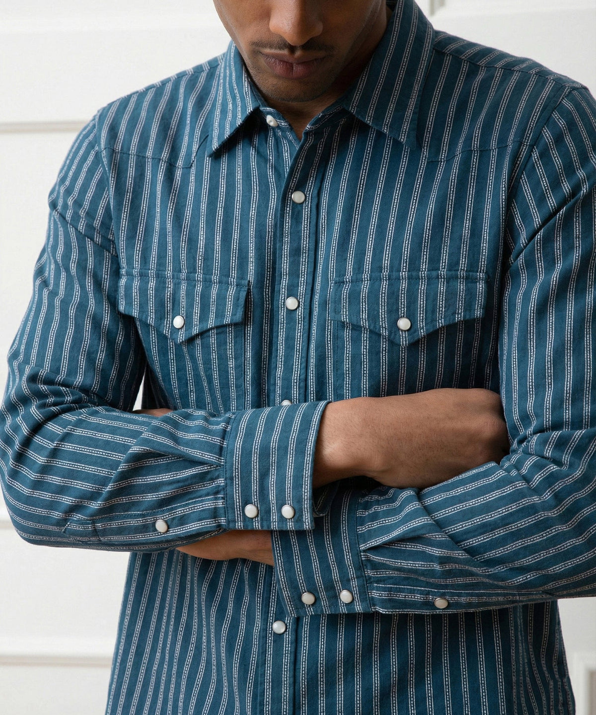 Todd Snyder Linen Western Shirt - Dark Teal
