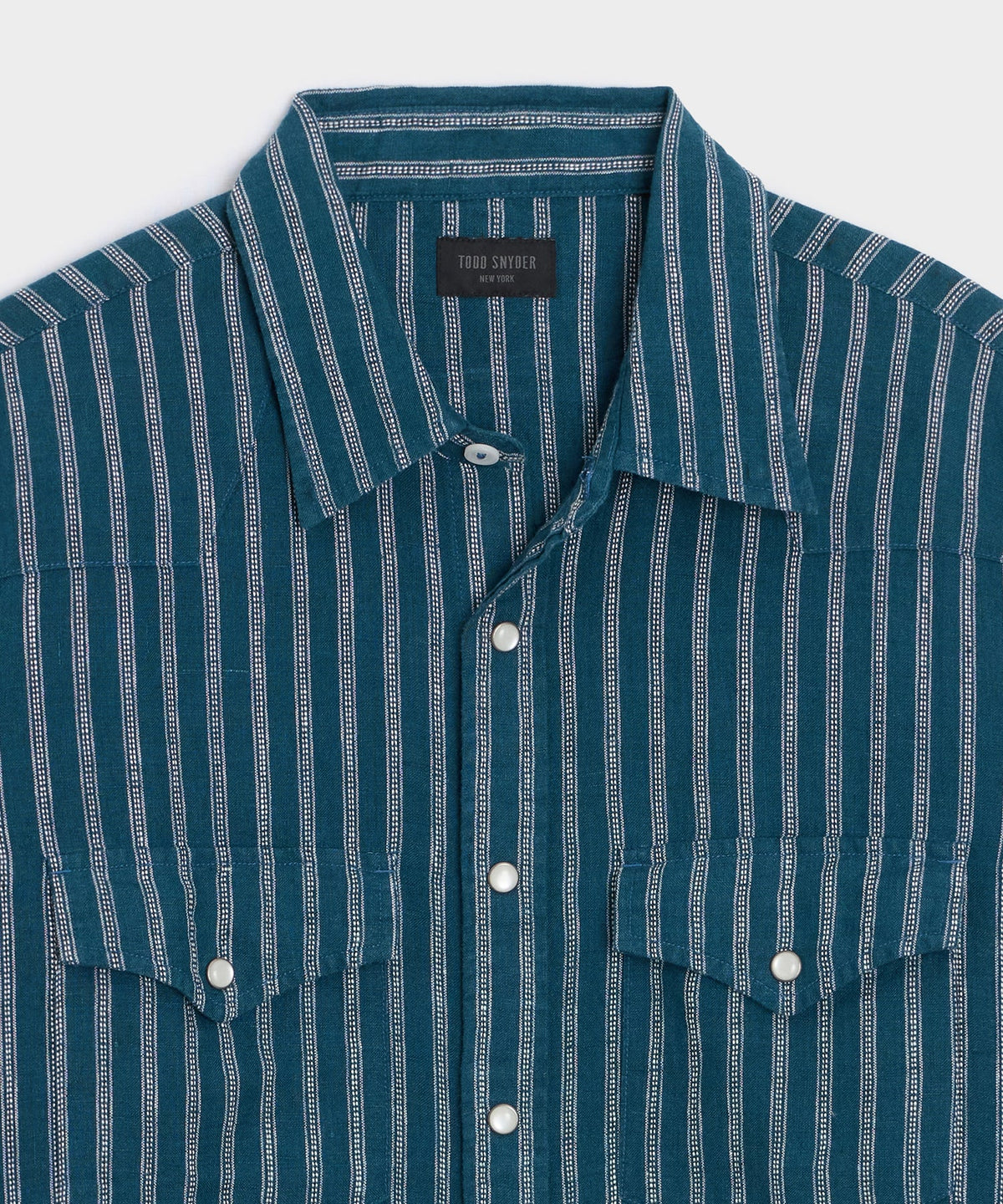 Todd Snyder Linen Western Shirt - Dark Teal
