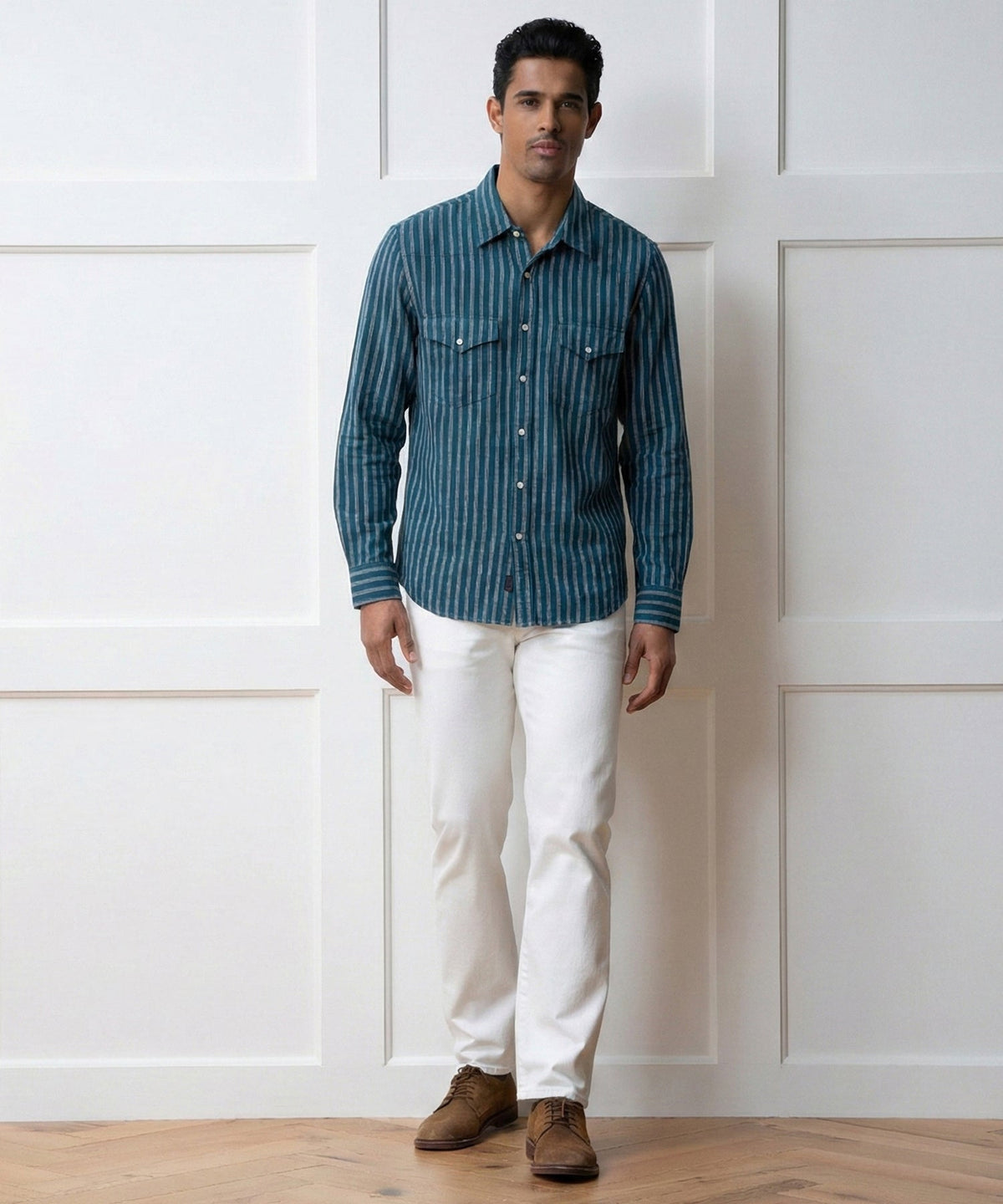 Todd Snyder Linen Western Shirt - Dark Teal