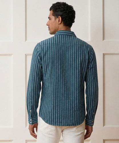 Todd Snyder Linen Western Shirt - Dark Teal