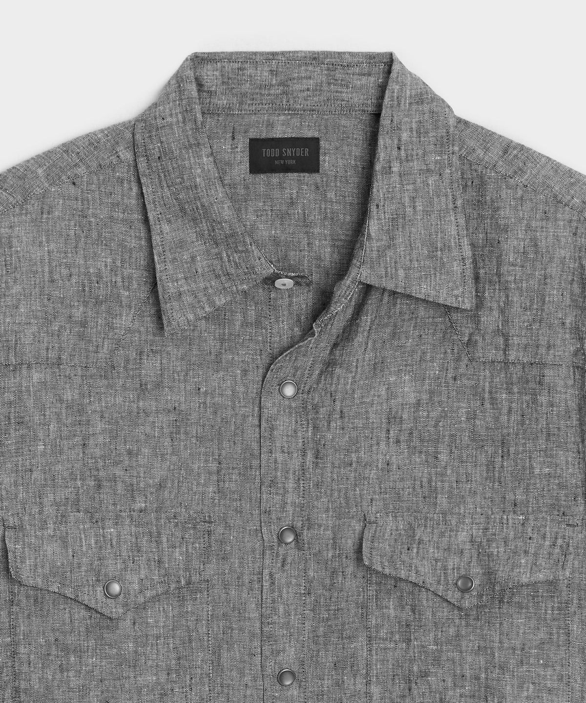 Todd Snyder Linen Western Shirt - Black