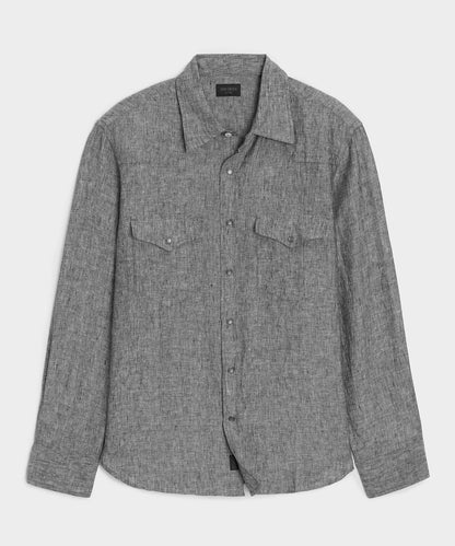 Todd Snyder Linen Western Shirt - Black