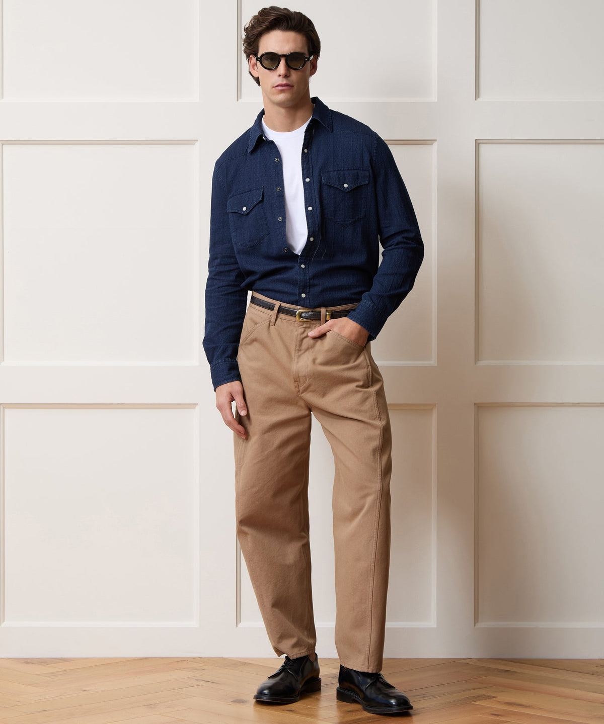 Todd Snyder Denim Jacquard Western Shirt - Rinsed Indigo