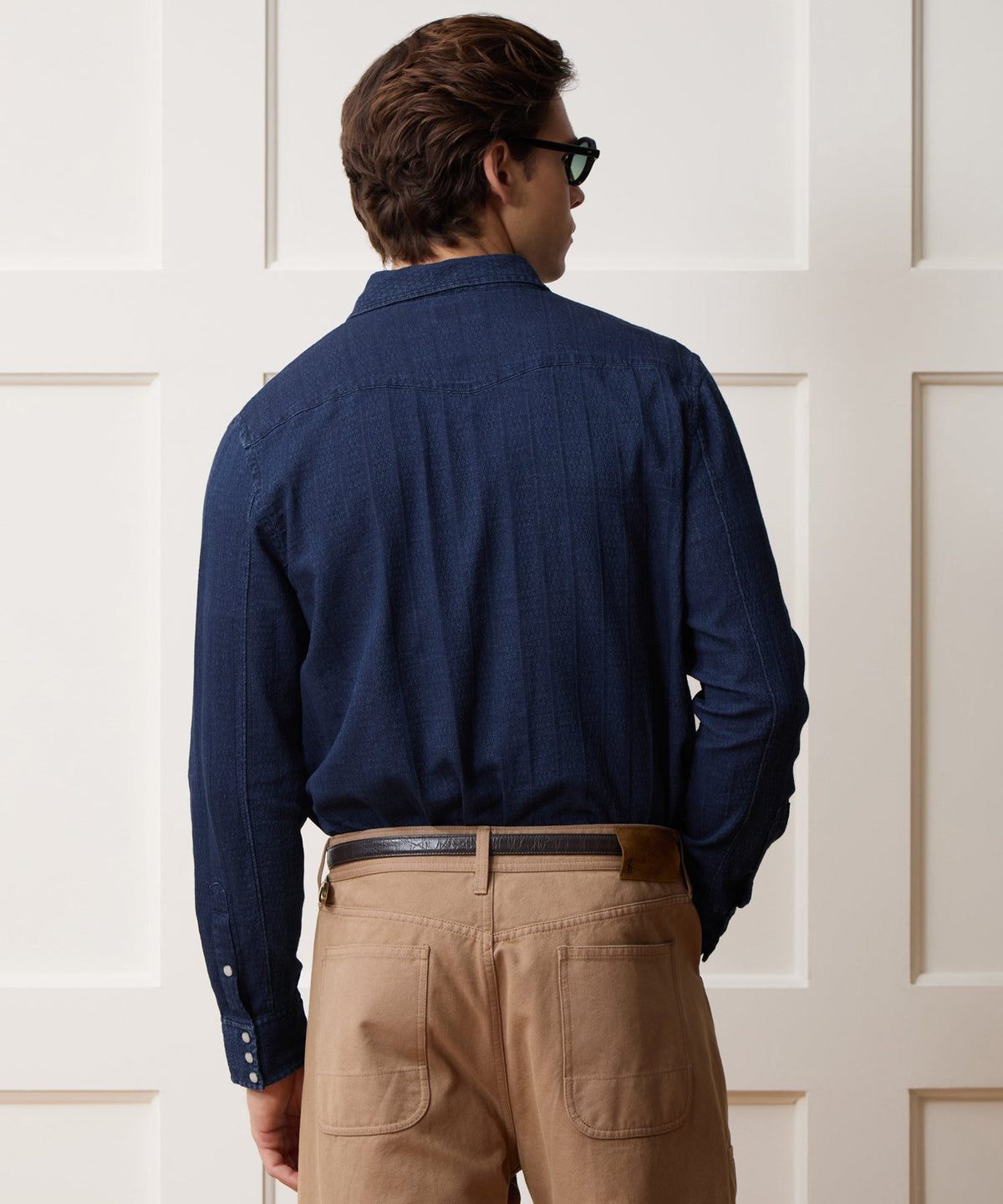 Todd Snyder Denim Jacquard Western Shirt - Rinsed Indigo