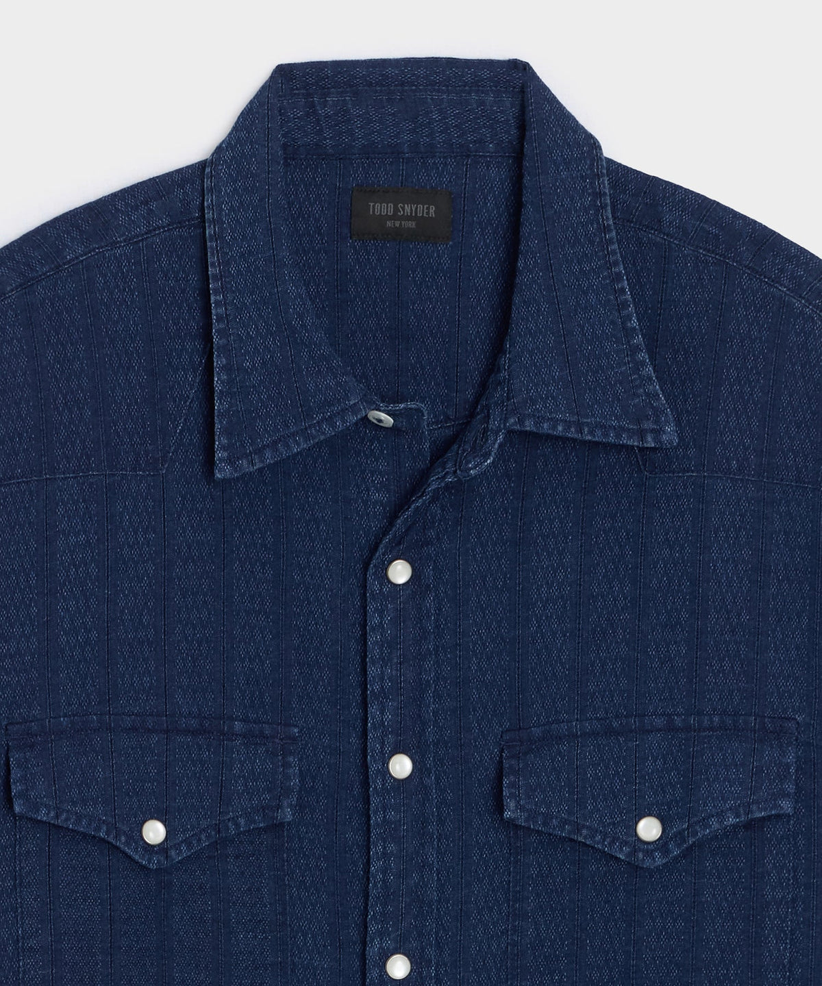 Todd Snyder Denim Jacquard Western Shirt - Rinsed Indigo