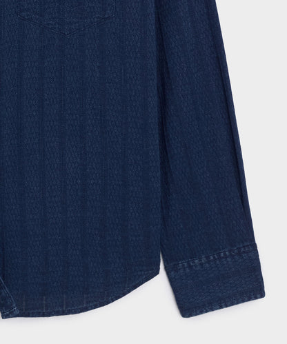 Todd Snyder Denim Jacquard Western Shirt - Rinsed Indigo