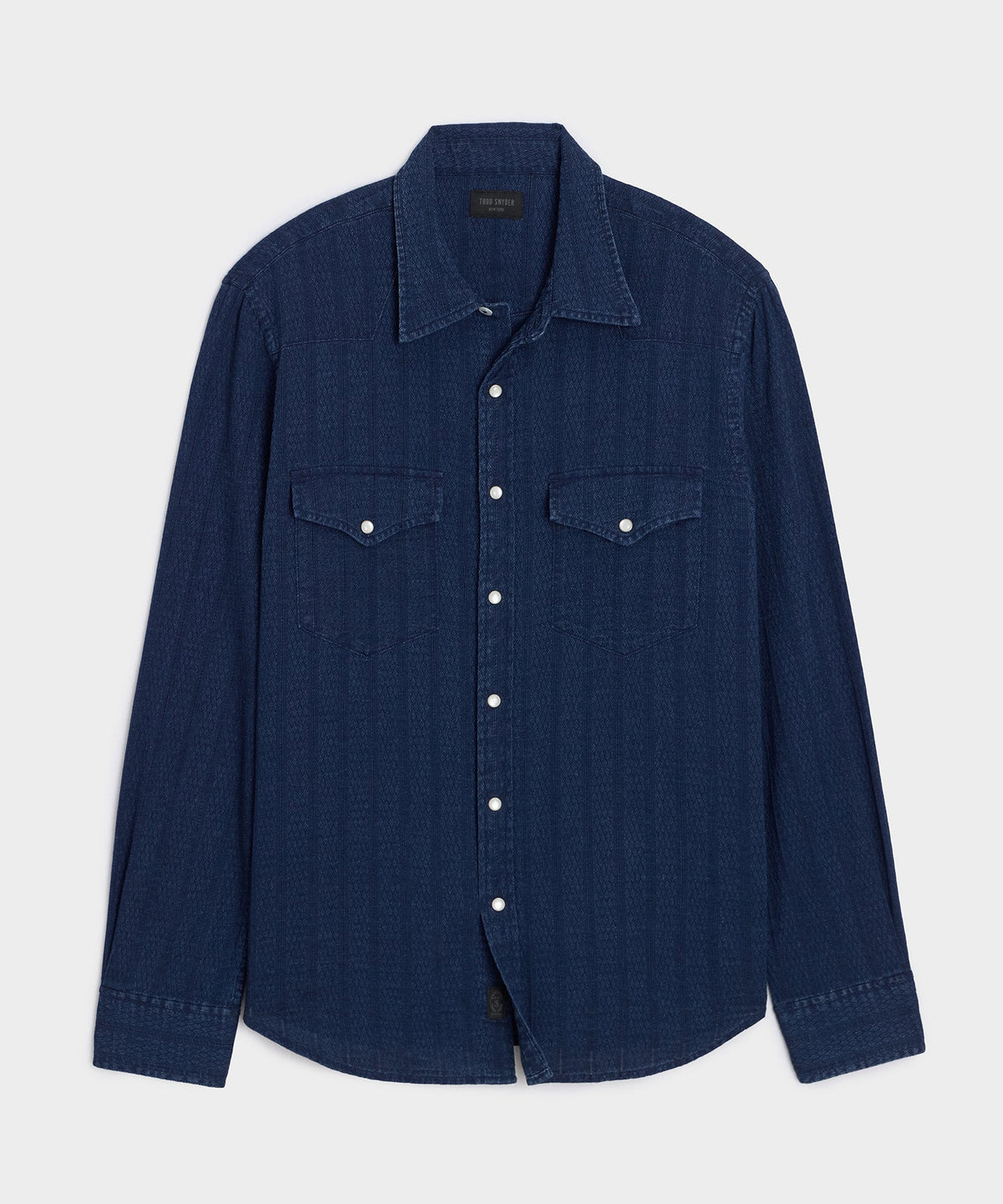 Todd Snyder Denim Jacquard Western Shirt - Rinsed Indigo