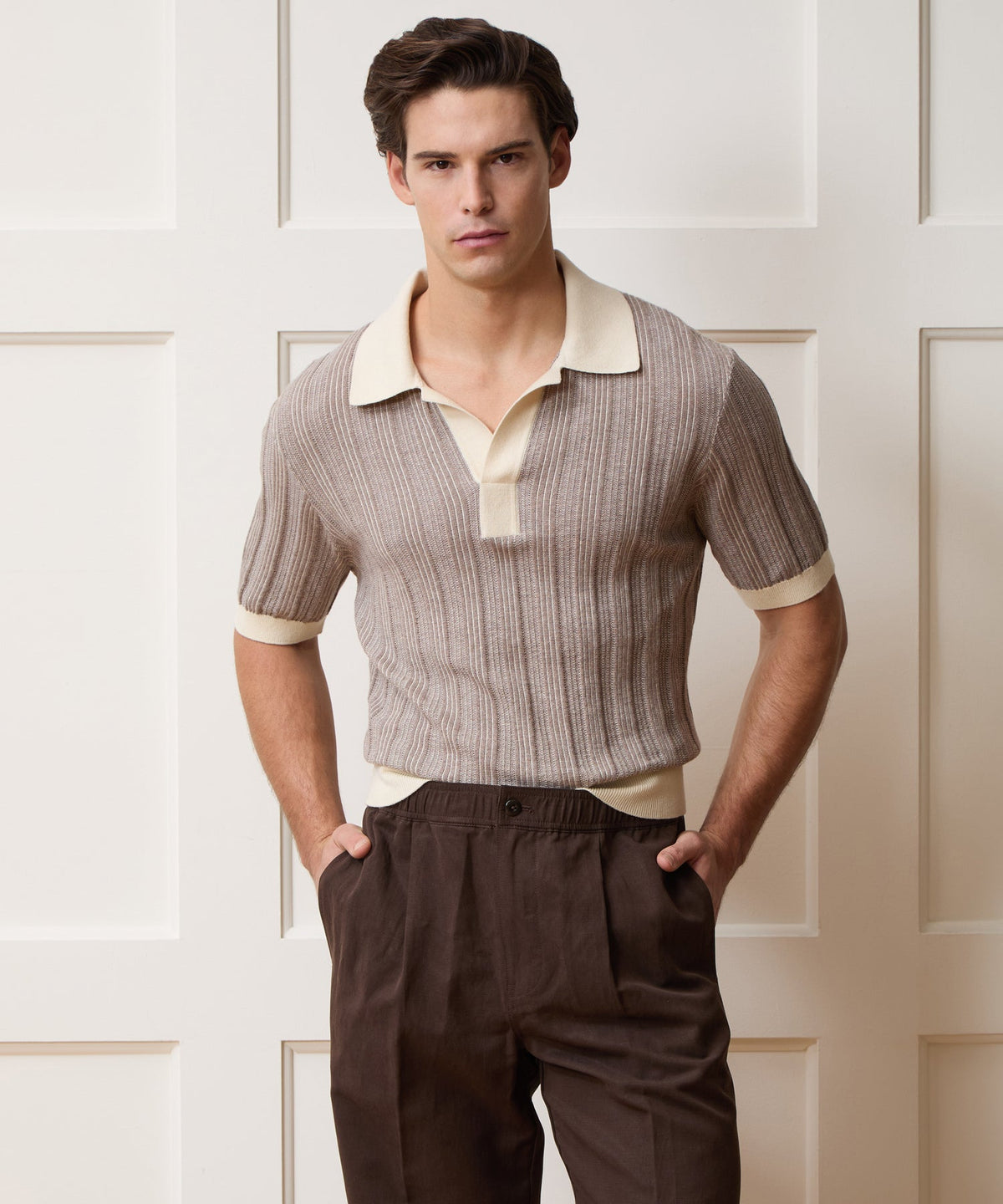 Todd Snyder Casanova Sweater Polo - Bisque