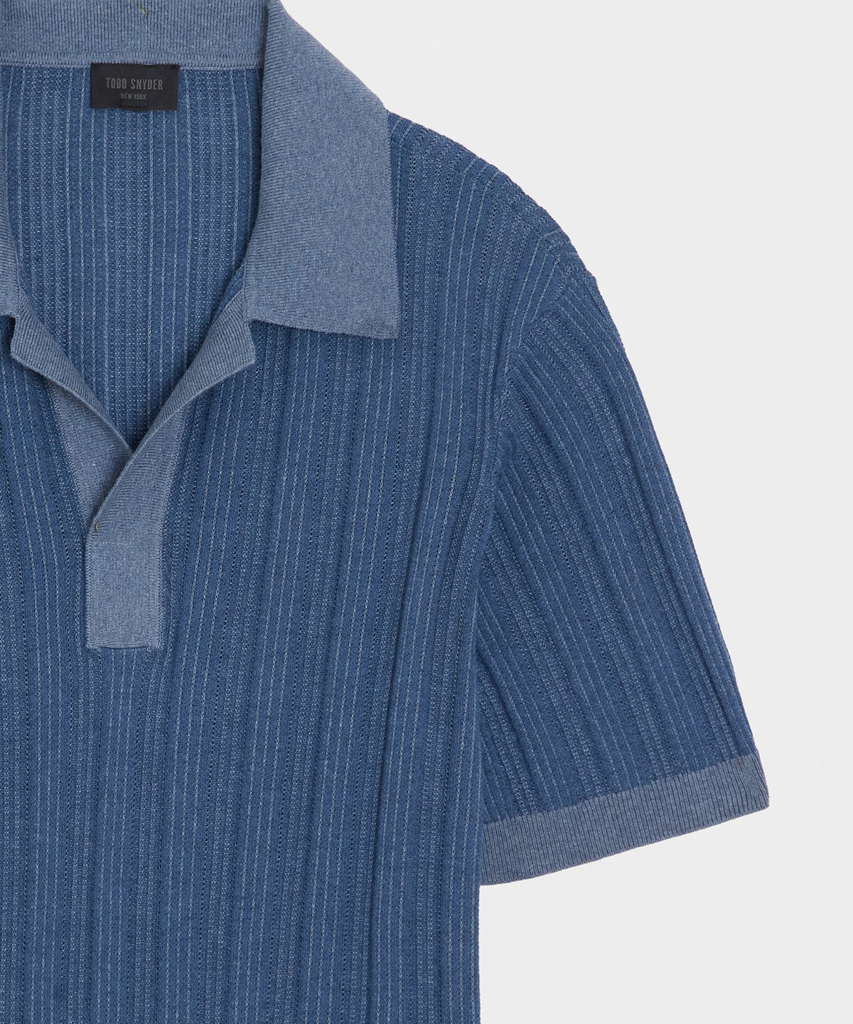 Todd Snyder Casanova Sweater Polo - Steel Blue