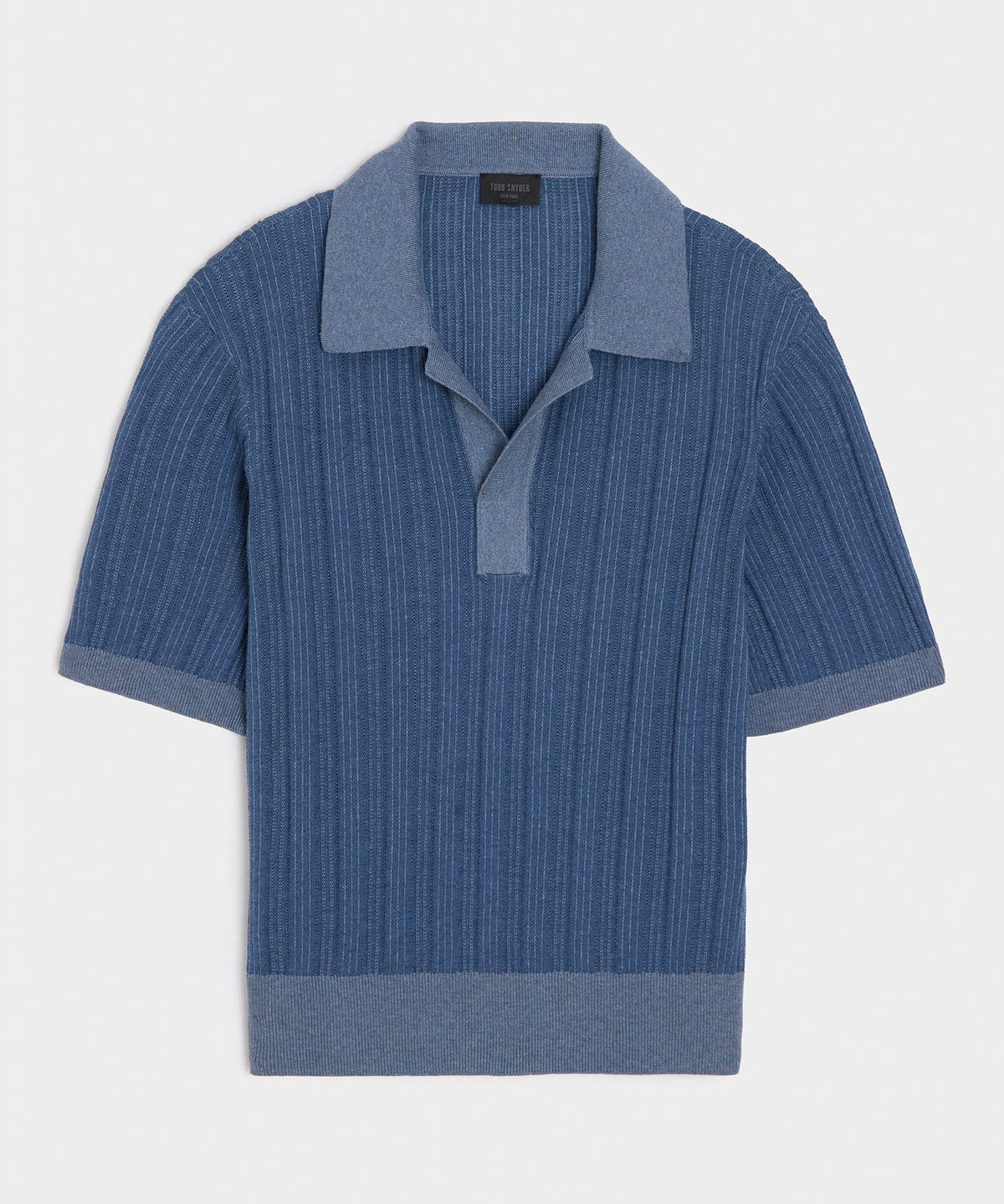 Todd Snyder Casanova Sweater Polo - Steel Blue