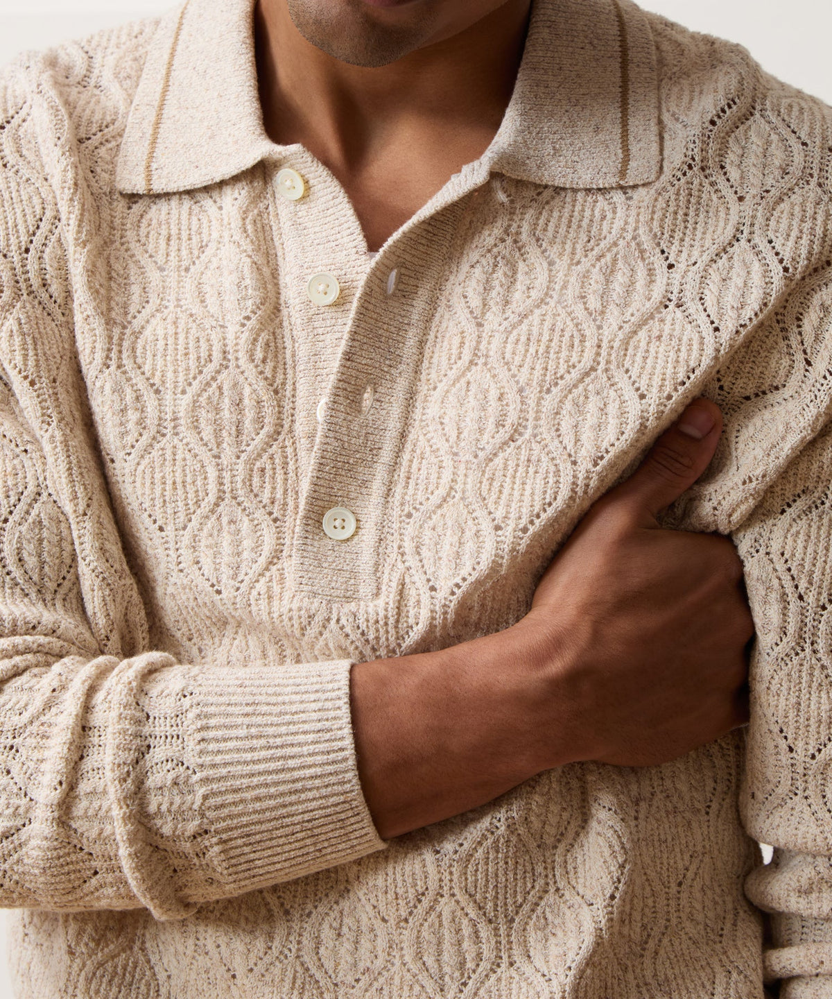 Todd Snyder Northridge Sweater Polo - Bisque