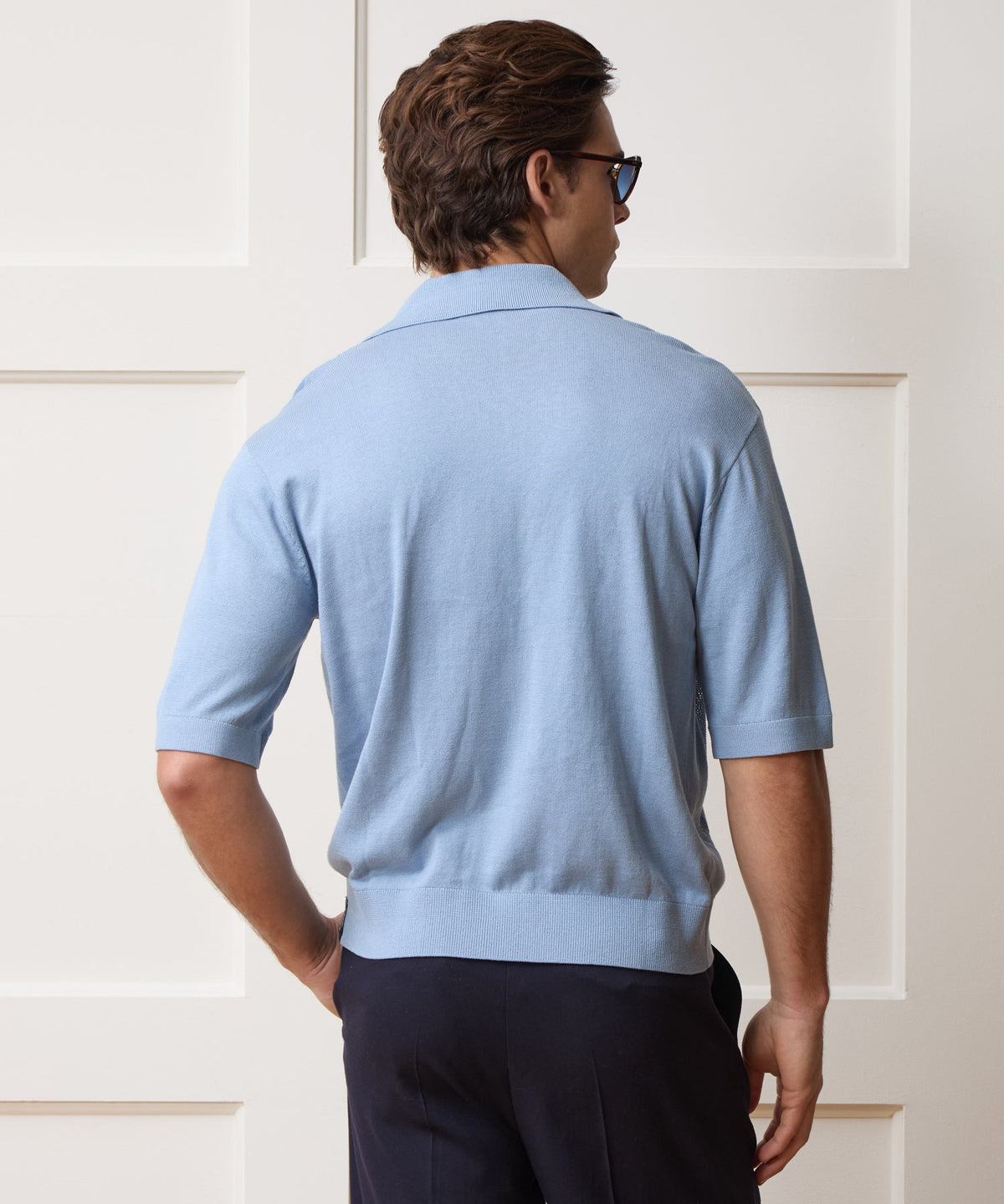 Todd Snyder Miles Sweater Polo - Steel Blue