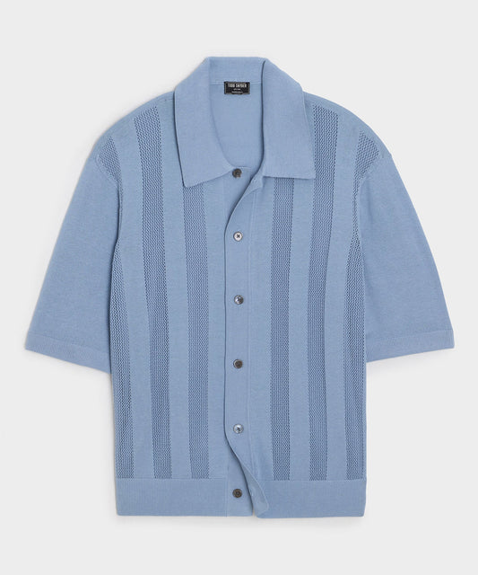 Todd Snyder Miles Sweater Polo - Steel Blue
