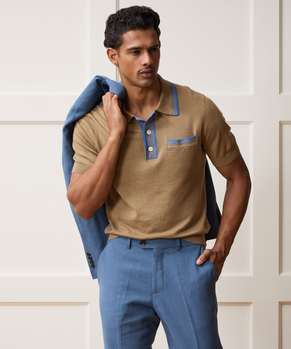 Todd Snyder Mojave Sweater Polo - Baja Dunes