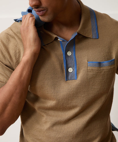 Todd Snyder Mojave Sweater Polo - Baja Dunes