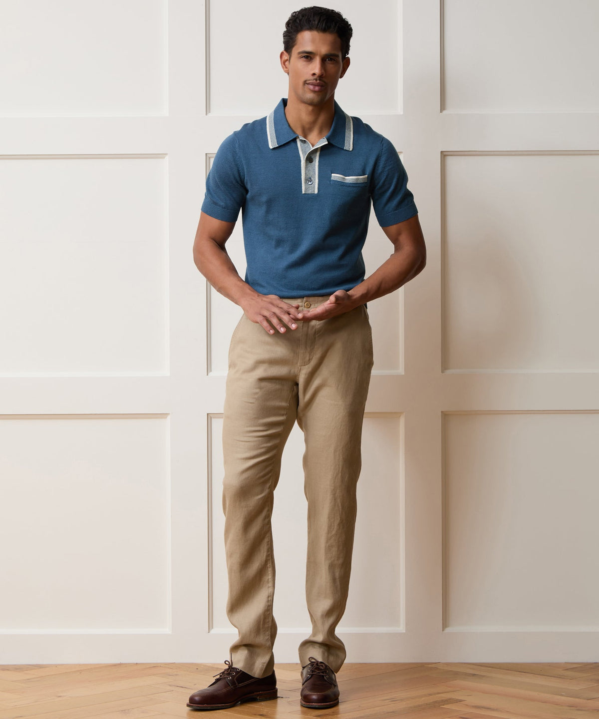 Todd Snyder Mojave Sweater Polo - Forest Shade