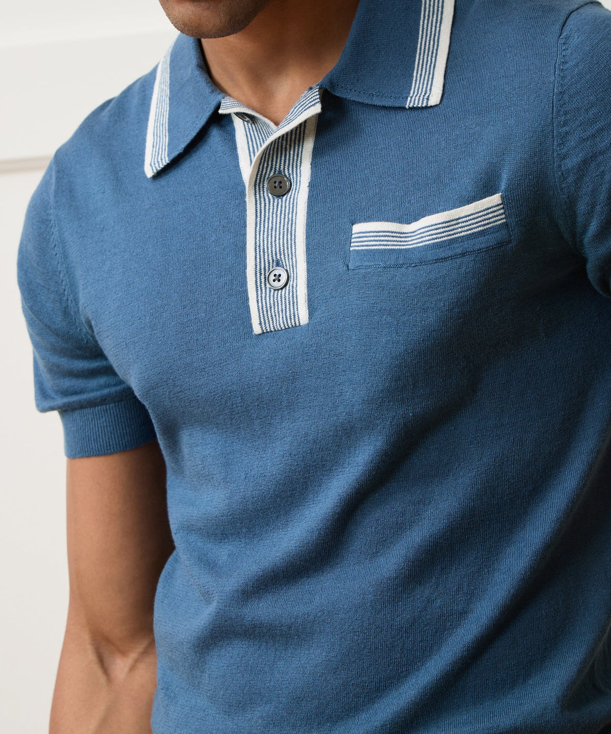 Todd Snyder Mojave Sweater Polo - Forest Shade