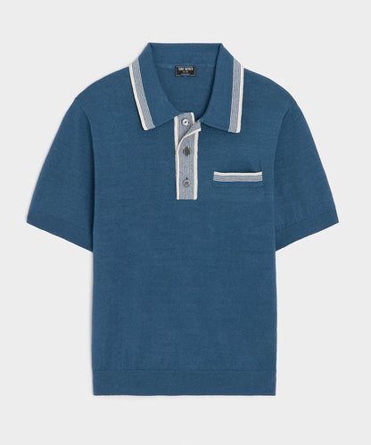 Todd Snyder Mojave Sweater Polo - Forest Shade